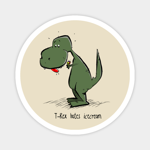 T-Rex hates Icecream Magnet by schlag.art